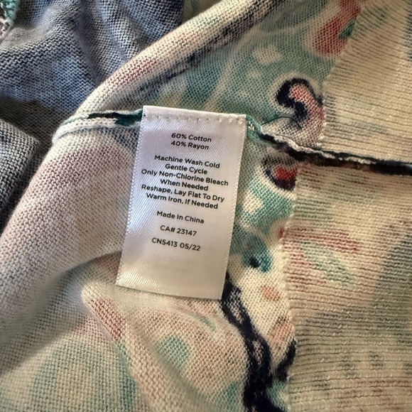 TALBOTS Charming Cardigan - Bright Paisley Size M - Picture 6 of 9